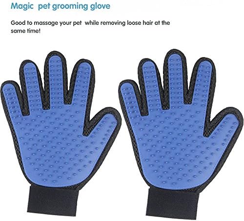 Pet Grooming Glove for dogs& cats 2-in-1 Gentle and Efficient Deshedding Massage Brush Hair Remover Glove for all pets!