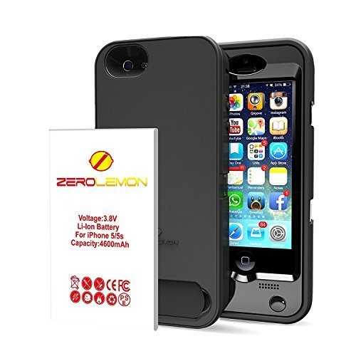 iPhone SE Battery Case, ZeroLemon 4600mAh Removable Rugged Juicer Triple Layer Extended Battery Case for iPhone SE, iPhone 5/5s +Belt Clip + Dual Kickstand + PET Screen Protector(Fits All Versions of iPhone SE, iPhone 5/5s) -[180 days Warranty Guaran iPhone SE Battery Case, ZeroLemon 4600mAh Removable Rugged Juicer Triple Layer Extended Battery Case for iPhone SE, iPhone 5/5s +Belt Clip + Dual Kickstand + PET Screen Protector(Fits All Versions of iPhone SE, iPhone 5/5s) -[180 days Warranty Guaran