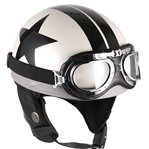 Black star motorcycle goggles vintage garman style half…
