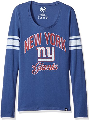 NFL New York Giants Women's 47 Homerun Long Sleeve Scoop Tee, Large, Bleacher Blue
