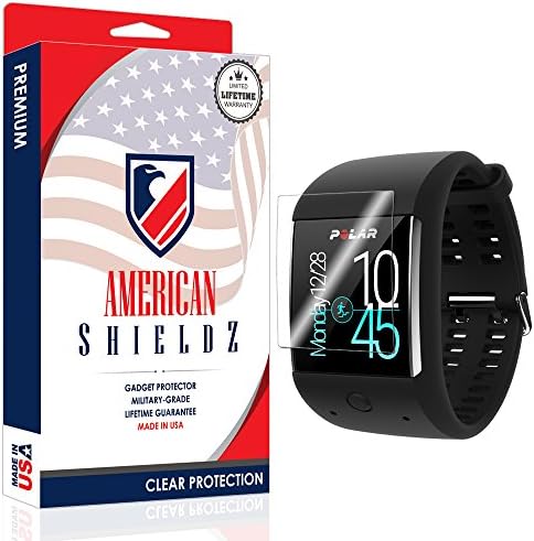 (6-PACK) Polar M600 Screen Protector by American Shieldz Full Coverage Screen Edge-to-Edge, Invisible Clear HD Shield Anti-Bubble, Lifetime Replacements