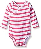aden + anais Baby Long Sleeve Kimono Body Suit, Pink Blazer Stripe, 3-6 Months