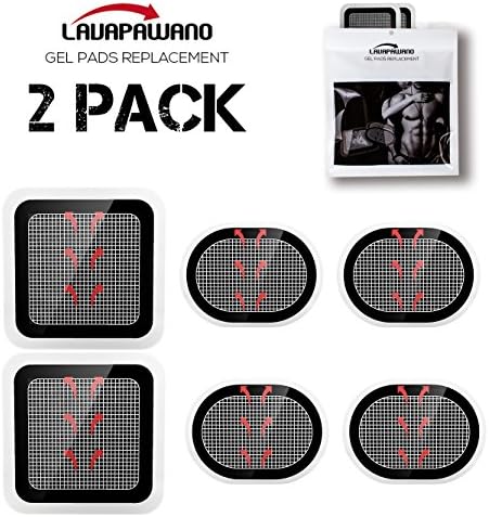 Gel Pads Replacement Unit Set Pack for All Abdominal Belts (black-2 sets of 6 pads)