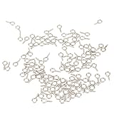 Twone 1oz (about 170pcs) Silver Tone Screw Eyes Pin Findings for Clay Jewelry, Resin, Bead, Plastic Size 12 mm X Hoop 5 mm
