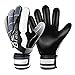 Goalie Goalkeeper Gloves for Youth and Adult, with Strong Grip and Finger Spines Protection, Black Latex Soccer Keeper Glove for Men and Women, Training and Match, Indoor and Outdoor