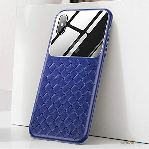 Baseus Glass Weaving Shockproof Phone Case for iPhone X/Xs Ultra Thin Silicone Soft TPU Back Cover (Blue)