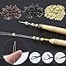 Borogo Hair Extension Kit Pliers Pulling Hook Bead Device Tool Kits and 1500 Pieces Silicone Lined Micro Rings