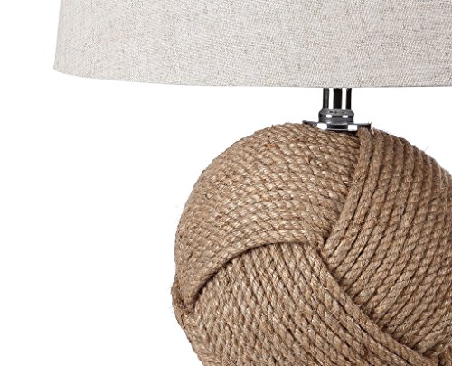 JONATHAN Y JYL1005A Monkey's Fist 24" Knotted Rope LED Table Lamp Cottage,Coastal,Rustic for Bedroom, Living Room, Office, College Dorm, Coffee Table, Bookcase, Brown
