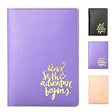 SanSiDo RFID Blocking PU Leather Passport Cover Passport Holder Travel Wallet Passport Wallet Case (Purple)
