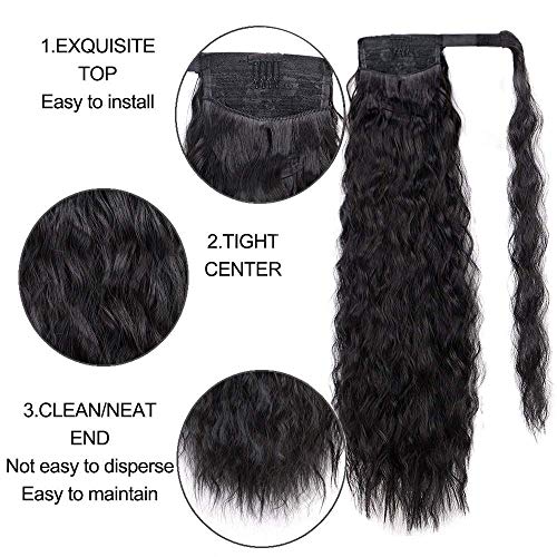 image for Stamped Glorious 22 Inch Long Corn Wave Ponytail Extension Magic Paste