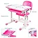 VIVO Pink Height Adjustable Children's Desk and Chair Set | Kids Interactive Workstation