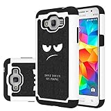 Grand Prime Plus Case, Galaxy J2 Prime Case, LEEGU Dual Layer Heavy Duty Protective Silicone Plastic Cover Case for Samsung Galaxy Grand Prime Plus / J2 Prime - Don't Touch My Phone