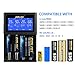 Universal Battery Charger with LCD Display, GOLISI 4- Bay Speedy Smart Battery Charge for Rechargeable Batteries Ni-MH Ni-Cd A AA AAA AAAA C SC, Li-ion 18650 26650 26500 20700 22650 18490 17670