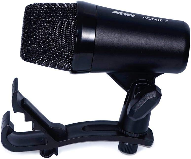 ATNY ADMK7 Supercardioid Dynamic Instrument Microphone - Pro 7-Piece Wired Dynamic Drum Mic Kit - Kick Bass, Tom - Snare & Cymbals Microphone Set (7-Piece Wired Dynamic Drum Mic Kit, Black): Home Audio & Theater