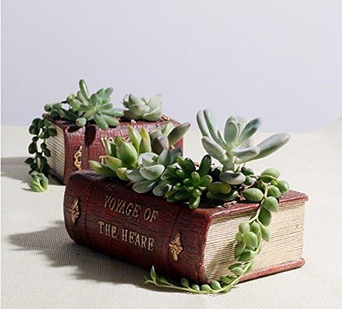 Creative Book Suitcase Flowerpot Succulent Planter Resin Home Decor (Book)