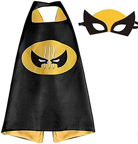 ERT13 Kids Dress up Comic Cartoon Superhero Costume with Satin Cape and Matching Felt Mask