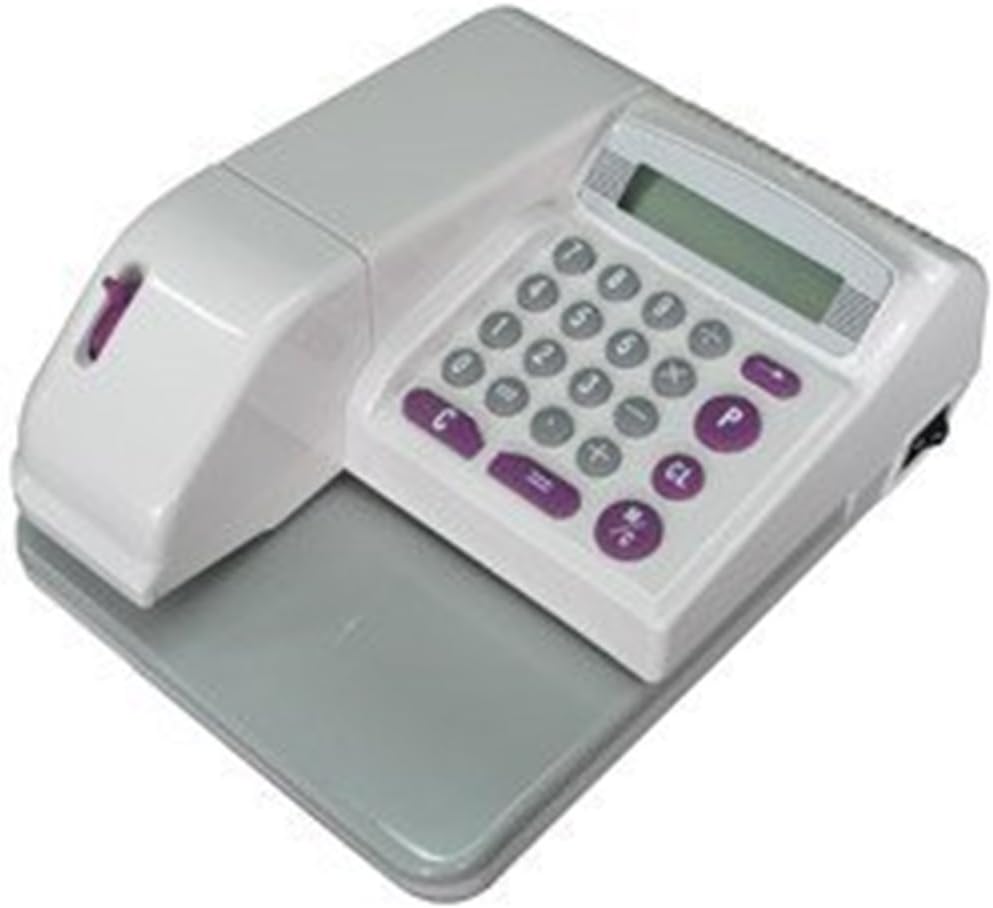 RB Tech EC-310 Electric Checkwriter; 12 Digits Display and Print, Different Currency Codes Built-in, Clear Embossed Figures and Special Ink, Number of Checks Issued and Total Amount