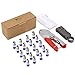 Amzdeal Coax Cable Crimper Coaxial Compression Tool Kit Wire Stripper with 20 PICS F RG6, RG59, RG58 Compression Connectors