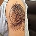 DaLin 4 Sheets Temporary Tattoos, Lion, Hawks, Owl, Skull