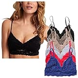 Floral Lace Triangle Bra Bralette Unpadded Bustier Crop Top Ruche Ruffle Crochet