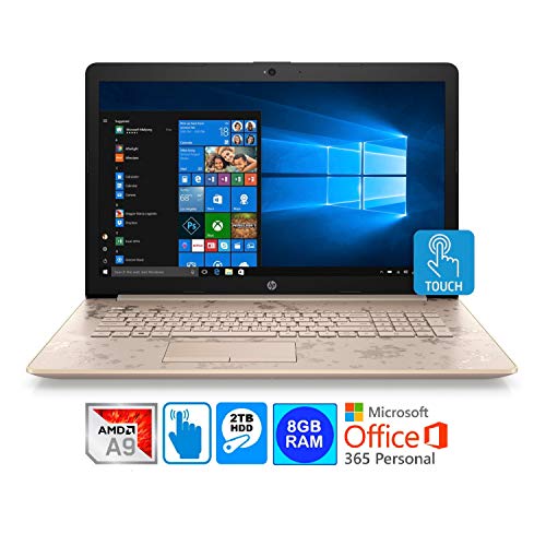 HP 15.6in HD WLED Touch Screen Laptop with AMD A9-9425 2TB HDD 8GB RAM & Microsoft Office Personal 365 1Yr. (Renewed)