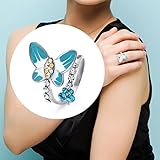 Neoglory Jewelry Christmas Valentines Day Gift Enamel Butterfly Bees Freesize Rings With Colorful Rhinestone 3 Colors