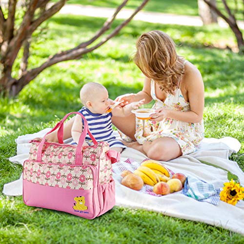 5PCS Diaper Bag Tote Set - Baby Bags for Mom