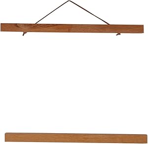 Wooden Photo Frame Modern Magnetic DIY Custom Poster Scroll Prints Artwork Hanger Teak Wood (30cm/11.8inch)