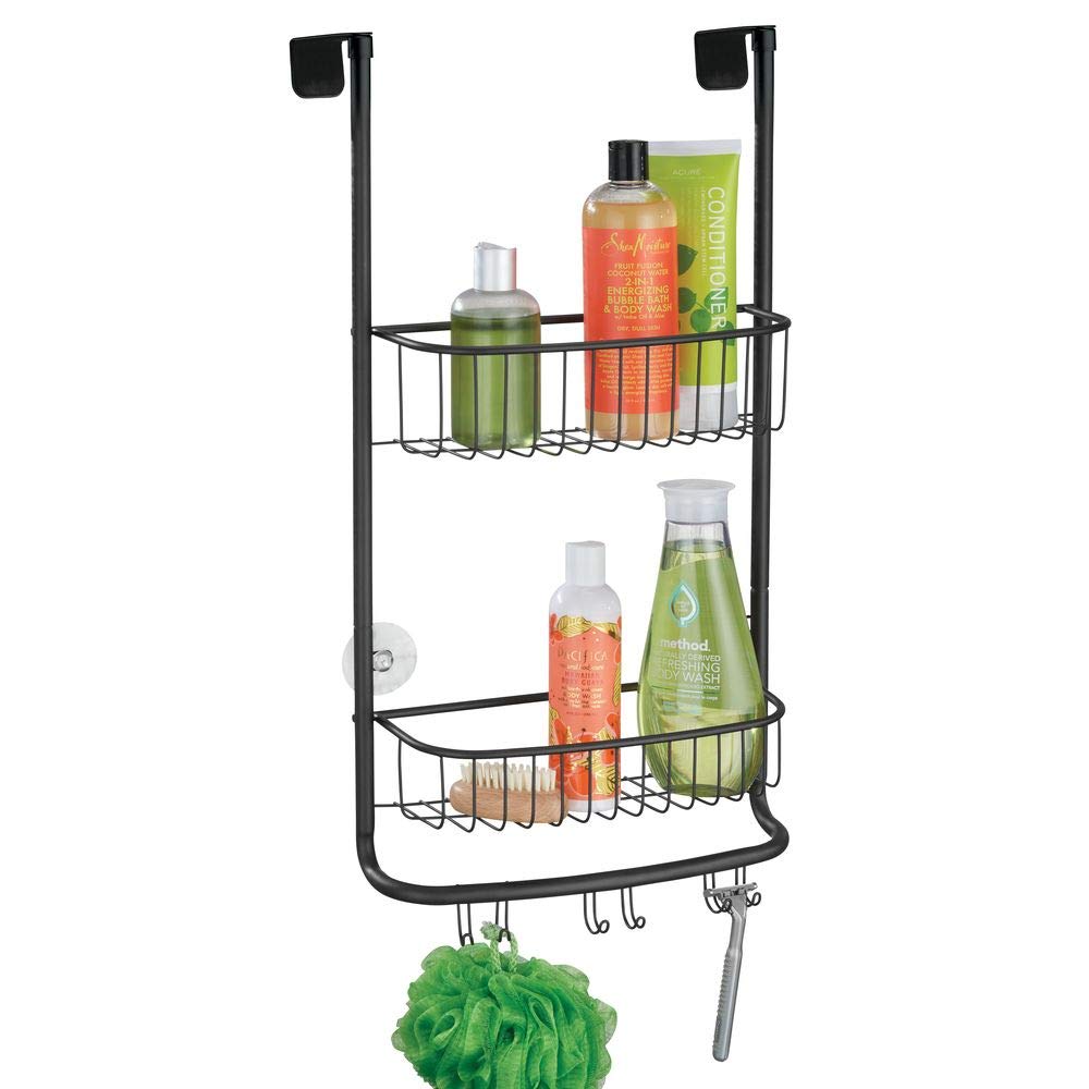 Haundry Cestino da doccia in plastica con 3 scomparti, portatile, diviso, organizer per la pulizia con manico (viola