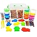 Big Crystal DIY Slime Kit for Kids - 15 Colors Super Slime Supplies Pack - Ultimate Slime Making Kit for Girls Boys - Make Your Own Slime Clear Crunchy Glitter Foam Fruit Slice Slime Kits for Kids