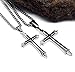 DELIFUR Titanium Steel Cross Pendant Necklace with 24'' Chain for Men and Women Easter Prayer Necklace (Large)