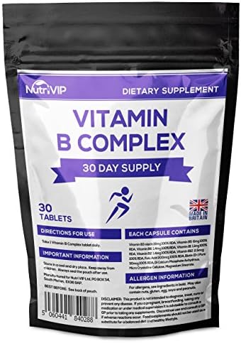 Vitamin B Complex | 30 Day Supply | Contains Vitamins B1, B2, B3, B5, B6, B12, D-Biotin & Folic Acid | UK Manufacturer