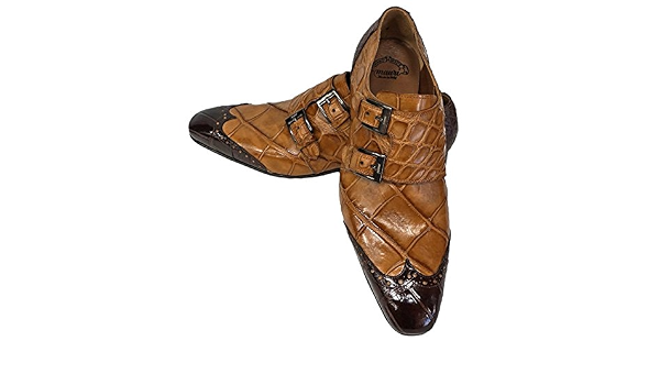 Amazon.com: Mauri Hombres (1010) Marrón italiano Wingtip, Alligator Two  Tone, Brandy \u0026 Rust, Double Monk, Zapatos italianos, 10 : Ropa, Zapatos y  Joyería