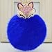 Generic Real Fox Fur Ball with Artificial Fox Head Inlay Pearl Rhinestone Key Chain for Womens Bag or Cellphone or Car Pendant