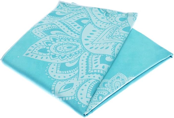 YOGA DESIGN LAB | The HOT Yoga Towel | Premium Non Slip Colorful Towel | Eco Printed + Quick Dry + Mat Sized (Mandala Turquoise,): Kitchen & Dining