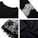 Leadingstar Women’s Long Sleeve Crew Neck Lace Hem Patchwork Loose Casual Dress