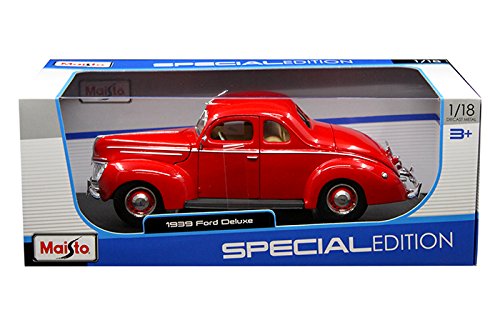 New 1:18 W/B MAISTO SPECIAL EDITION - RED 1939 FORD DELUXE Diecast Model Car By Maisto