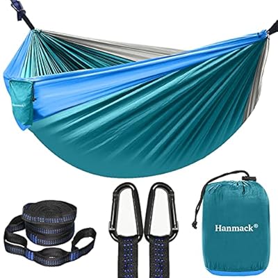 Double Hammock, Camping Hammock with 2 Tree Straps(16+2 Loops), Two Person Hammocks with 210T Nylon Parachute Portable… 51%2BqzmazpQS