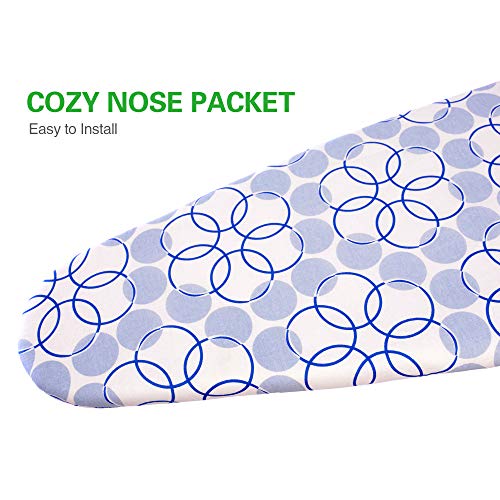 Hansprou Scorch Resistance Ironing Board Cover and Pad Resists Scorching and Staining Ironing Board Cover with Heavy Duty Padded 2 Velcro Straps 15"X 54"