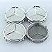 ZZHF1 Wheel Center Caps For Mercedes Benz 75mm - Raised Star Wheel Rim Insert Caps (4Pcs) (Silver)