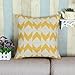 Euphoria CaliTime Cushion Cover Throw Pillow Shell Ikat Malposed Zigzag Stripes Geometric Figures 18 X 18 Inches Yellow