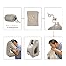 Grey Soft Inflatable Face Travel Pillow Suitable for Comfortable Sleep in Airoplanes, Car, Buses and Trains. 2017 Upgraded