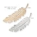 Tinksky Leaf Shaped Hair Clip Pin Claw Headwears Hair Accessories Pack of 2 (Golden+Silver)
