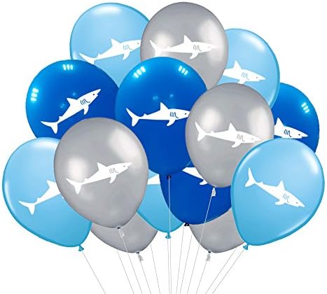 Shark Party Supplies Latex Balloons - Under the Sea/Pool/Beach/Kids Birthday Decorations（36 PCS）