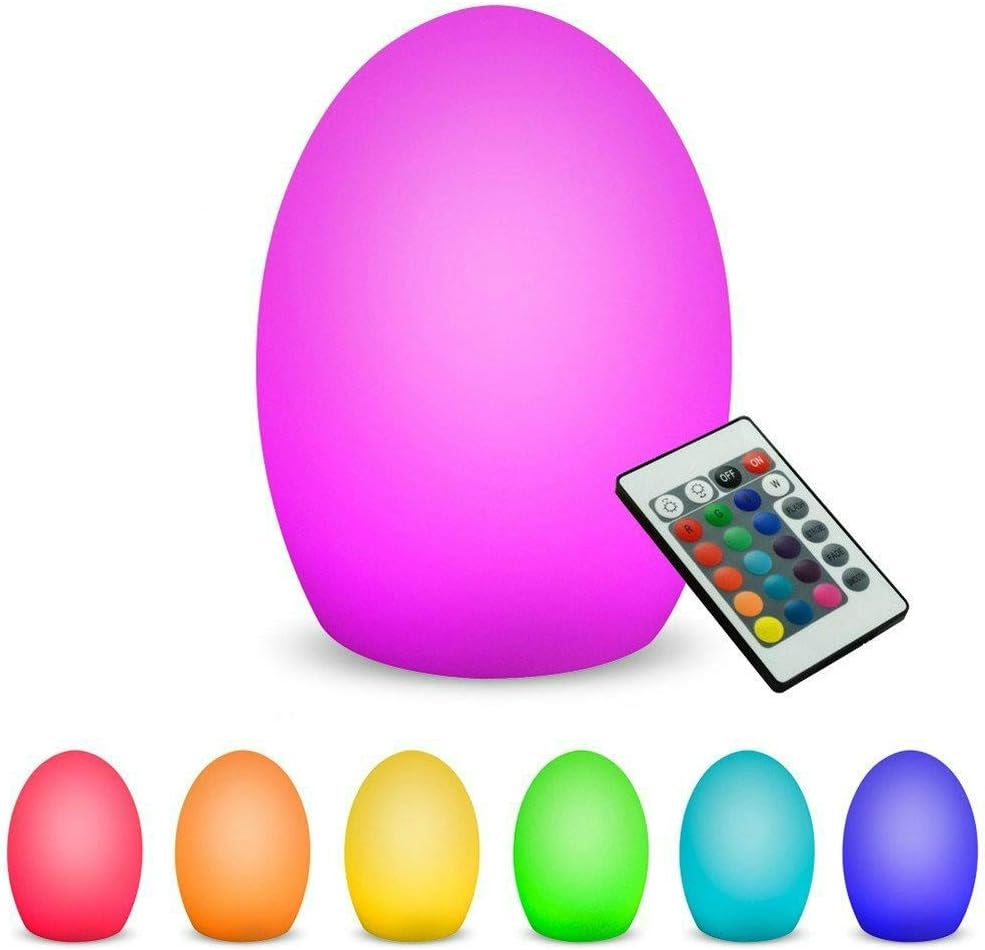 Led Mood Light Rechargeable Remote Control LED Egg Lights IP65 Waterproof 16 RGB Colors Bedside lamp Decoration LED Mood Lights