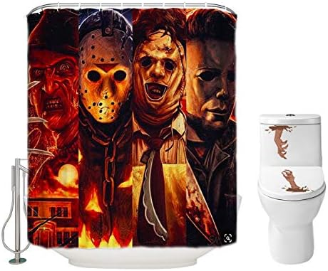 Amazon Com Halloween Shower Curtain Set For Bathroom Scary