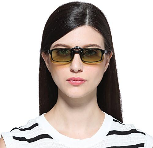 Cyxus Polarized Day and Night Sunglasses with Clip On Mirrored Lens Brown