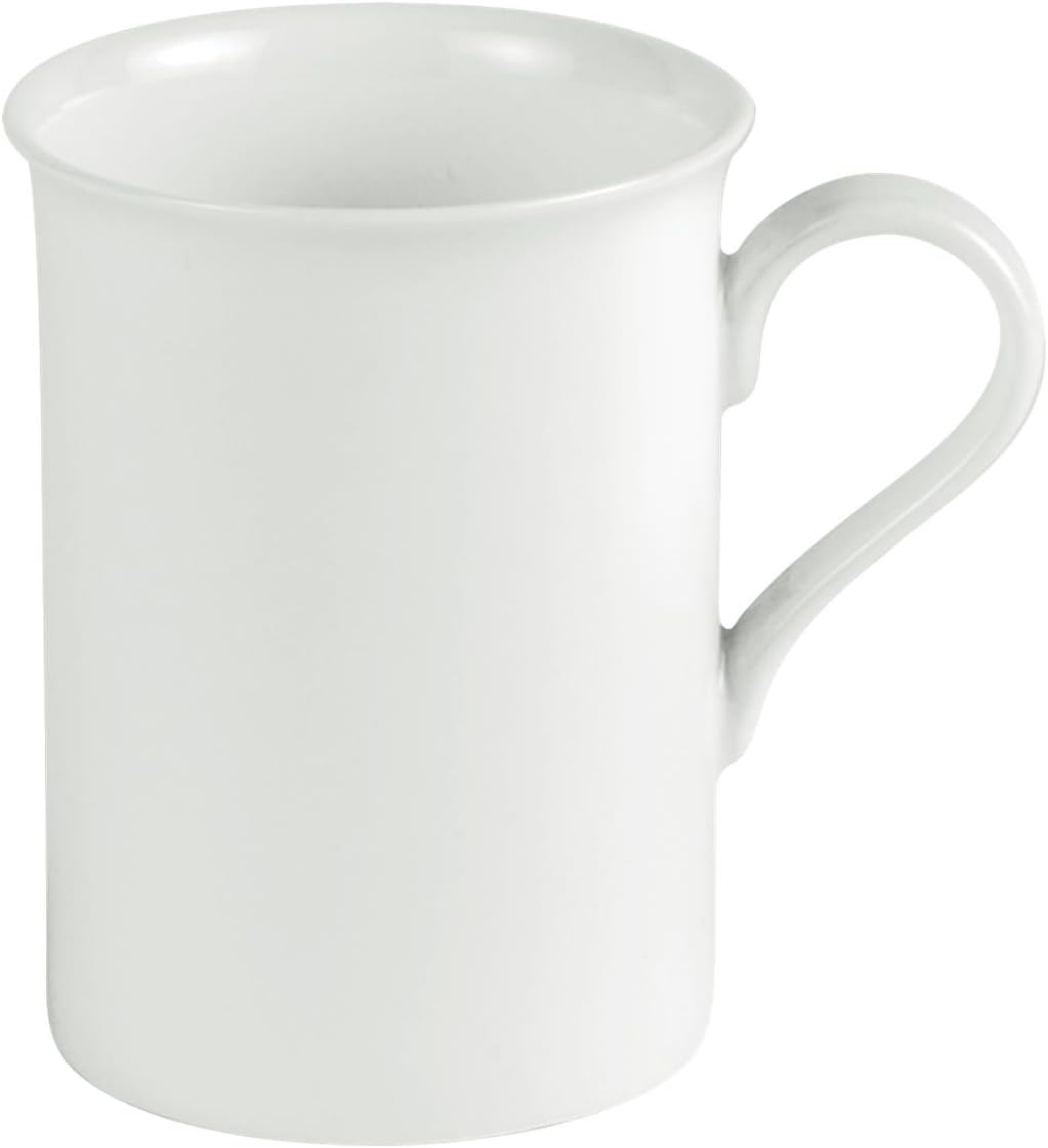 Set of 6 Fine Bone China White Connoisseur Mugs (30cl/ 10 oz) (T1017)