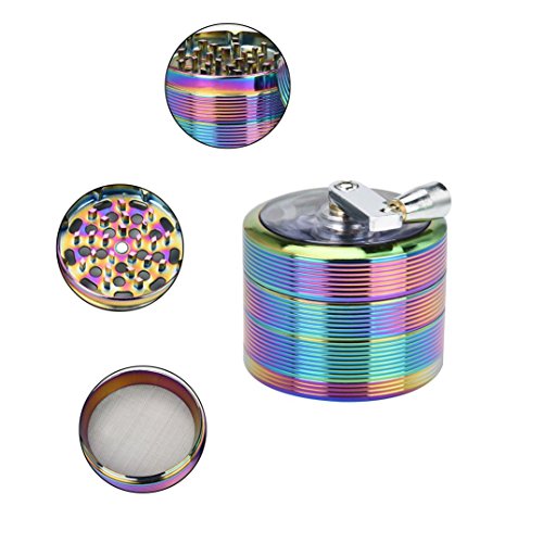 Snowfoller Herb Spice Tobacco Grinder 4-layer 6-Blades/Sharp Teeth 61mm Metal Herb & Spice Mills Spice Graters