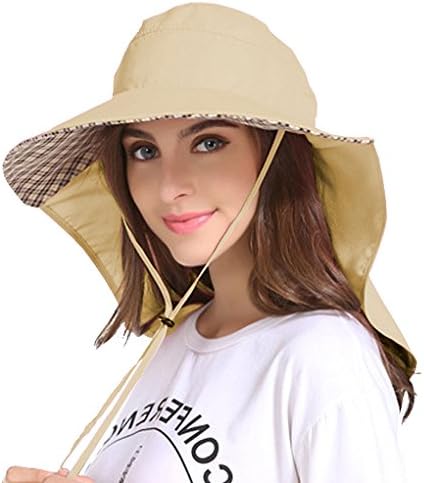 Jormatt Women & Men Outdoor Sun Hat UV Protection Fishing Hiking Caps With Face Neck Flap Cover UPF 50+